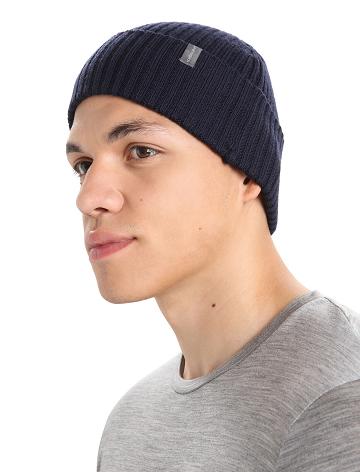 Icebreaker Unisex Merino Rixdorf Cuff Beanie Miesten Hatut Laivastonsininen | FI 1107QMAZ